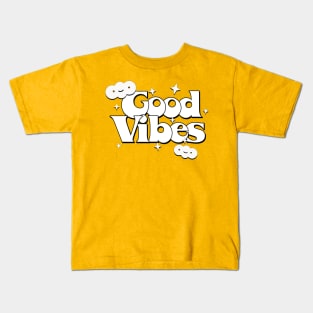 Good Vibes \/\/\ Retro Typography Design Kids T-Shirt
